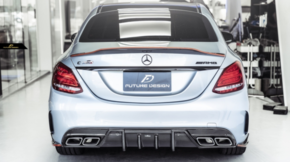 Future Design Carbon FD GT2 Carbon Fiber Rear Diffuser for W205 C300 C43 C63 AMG Package 2015-ON