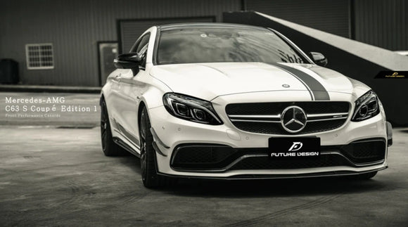Carbon W205 C63 AMG Sedan / Coupe Carbon Fiber Front Canards