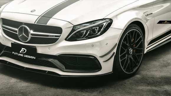 Future Design Carbon W205 C63 AMG Sedan / Coupe Carbon Fiber Front Canards