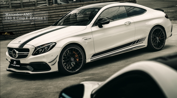 Future Design Carbon W205 C63 AMG Sedan / Coupe Carbon Fiber Front Canards