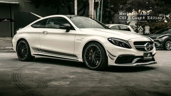 Future Design Carbon W205 C63 AMG Sedan / Coupe Carbon Fiber Front Canards