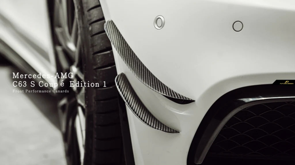 Carbon W205 C63 AMG Sedan / Coupe Carbon Fiber Front Canards