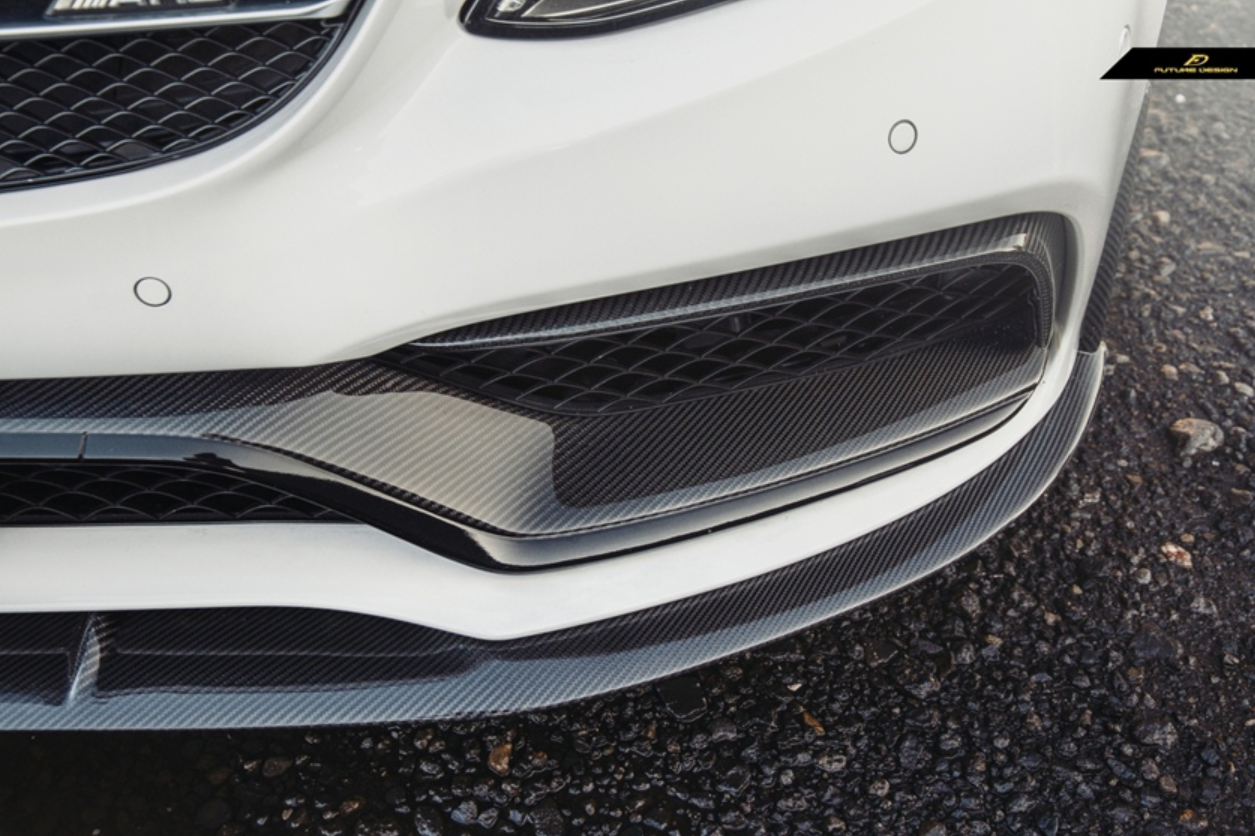 Future Design Carbon Carbon Fiber Front Lip Ver.2 For Mercedes Benz W205 C-Class C63 C63S AMG Sedan & Coupe-8