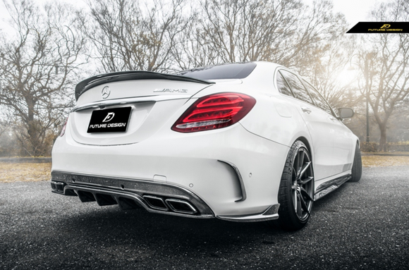 Future Design FD GT Carbon Fiber Rear Diffuser for W205 AMG Sport Package / C63 AMG Sedan 2015-ON