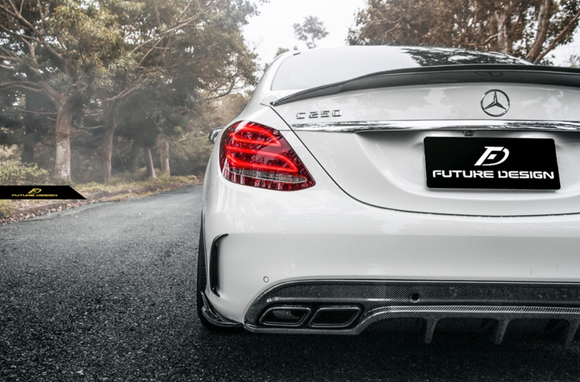Future Design FD GT Carbon Fiber Rear Diffuser for W205 AMG Sport Package / C63 AMG Sedan 2015-ON