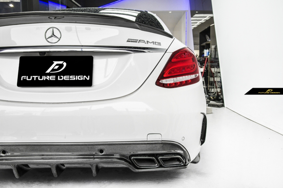 Future Design FD GT Carbon Fiber Rear Diffuser for W205 AMG Sport Package / C63 AMG Sedan 2015-ON