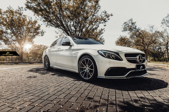 Future Design Carbon Fiber Front Lip PSM Style for W205 C63 AMG Sedan 2015-ON