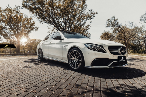 Future Design Carbon Fiber Front Lip PSM Style for W205 C63 AMG Sedan 2015-ON