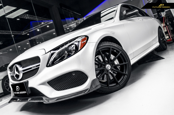 Future Design Carbon Fiber Front Lip B Style for Benz W205 C300 C43 2015-2018