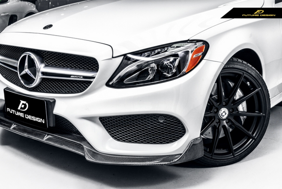 Future Design Carbon Fiber Front Lip B Style for Benz W205 C300 C43 2015-2018