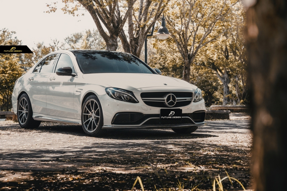 Future Design Carbon Fiber Front Lip PSM Style for W205 C63 AMG Sedan 2015-ON