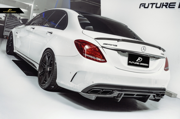 Future Design Carbon Fiber Rear Diffuser PSM Style for W205 C63 AMG Sedan 2015-2018