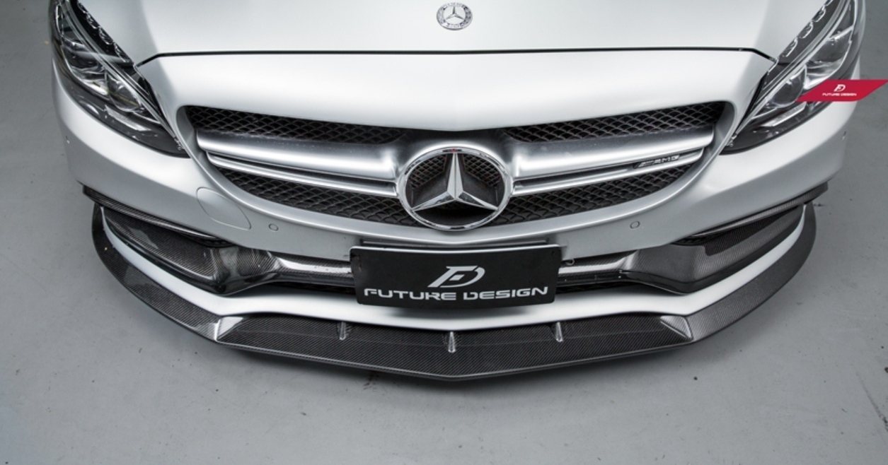 Future Design Carbon FD Carbon Fiber Front Lip for W205 C63 C63S AMG Sedan Coupe 2015-ON - 0