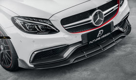 Future Design Carbon Carbon Fiber Front Lip Ver.3 W205 C63 C63S AMG Sedan Coupe 2015-2020