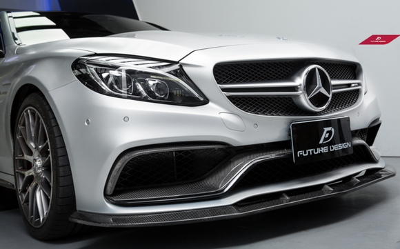 Future Design Carbon FD Carbon Fiber Front Lip for W205 C63 C63S AMG Sedan Coupe 2015-ON