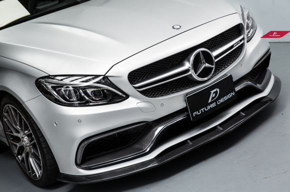 Future Design Carbon FD Carbon Fiber Front Lip for W205 C63 C63S AMG Sedan Coupe 2015-ON