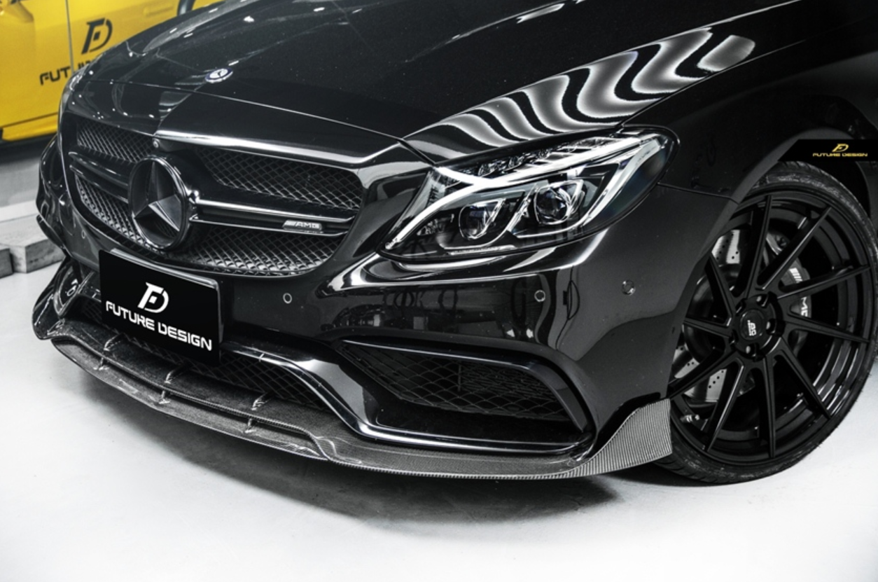 Future Design Carbon Carbon Fiber Front Lip Ver.3 W205 C63 C63S AMG Sedan Coupe 2015-2020-6