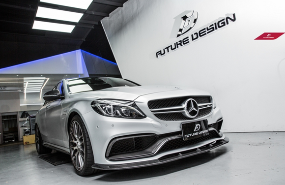 Future Design Carbon FD Carbon Fiber Front Lip for W205 C63 C63S AMG Sedan Coupe 2015-ON