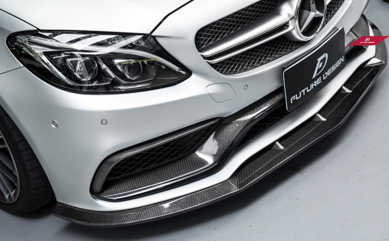 Future Design Carbon FD Carbon Fiber Front Lip for W205 C63 C63S AMG Sedan Coupe 2015-ON