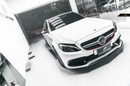 Future Design Carbon Carbon Fiber Front Lip (3 Pcs)  Ver.1 for W205 C63 C63S AMG Sedan Coupe 2015-2020-3