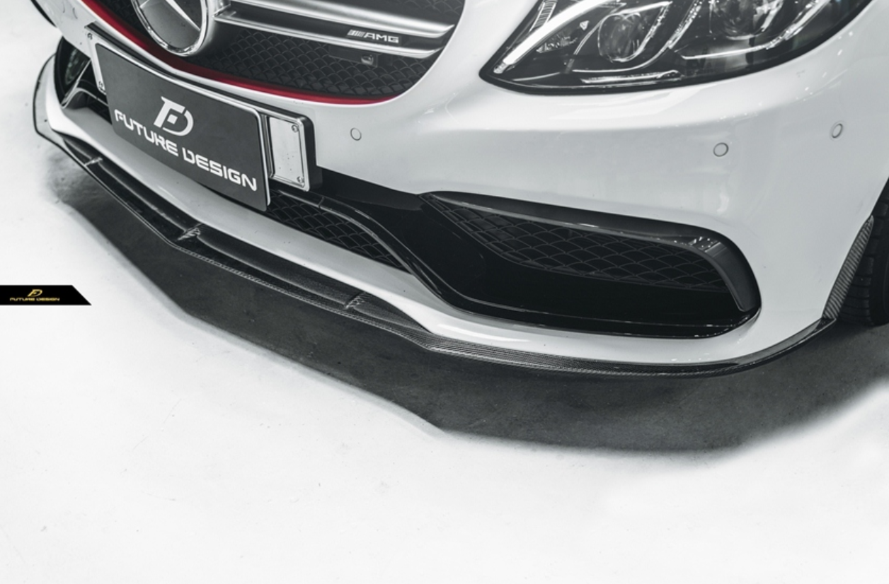 Future Design Carbon Carbon Fiber Front Lip (3 Pcs)  Ver.1 for W205 C63 C63S AMG Sedan Coupe 2015-2020-2