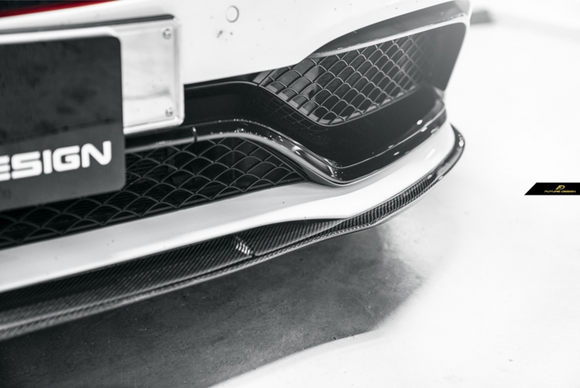 Future Design Carbon Carbon Fiber Front Lip (3 Pcs)  Ver.1 for W205 C63 C63S AMG Sedan Coupe 2015-2020