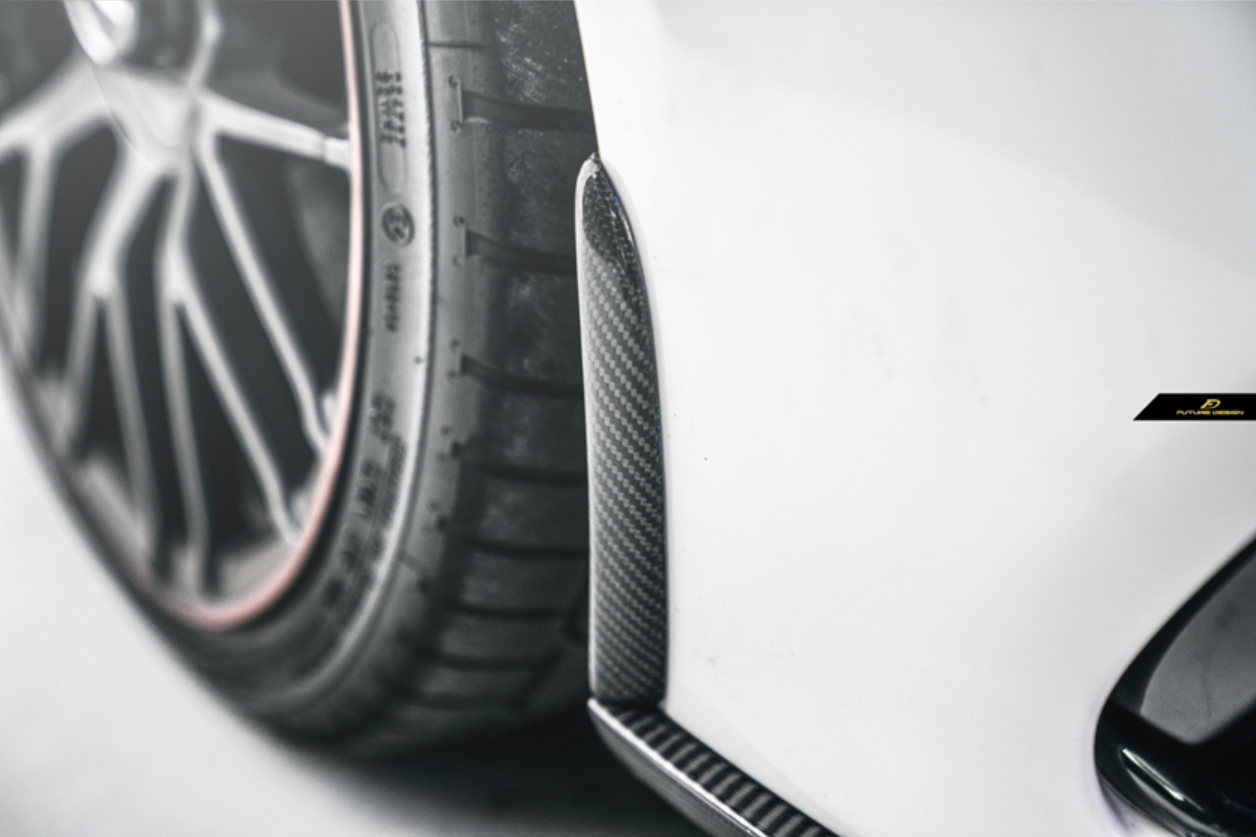Future Design Carbon Carbon Fiber Front Lip (3 Pcs)  Ver.1 for W205 C63 C63S AMG Sedan Coupe 2015-2020