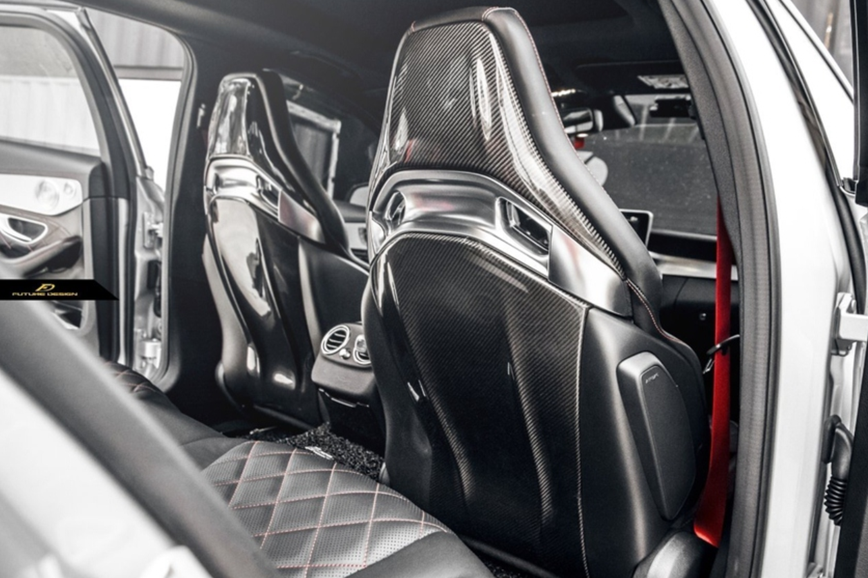 Future Design Carbon Fiber Bucket Seat-back Cover for W205 C63 C63S C43 / C117 CLA45 AMG-2