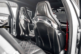 Future Design Carbon Fiber Bucket Seat-back Cover for W205 C63 C63S C43 / C117 CLA45 AMG