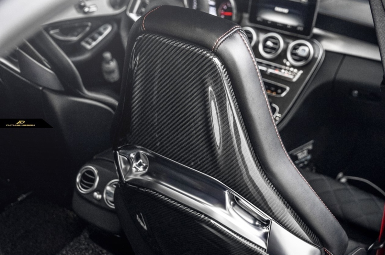 Future Design Carbon Fiber Bucket Seat-back Cover for W205 C63 C63S C43 / C117 CLA45 AMG-4