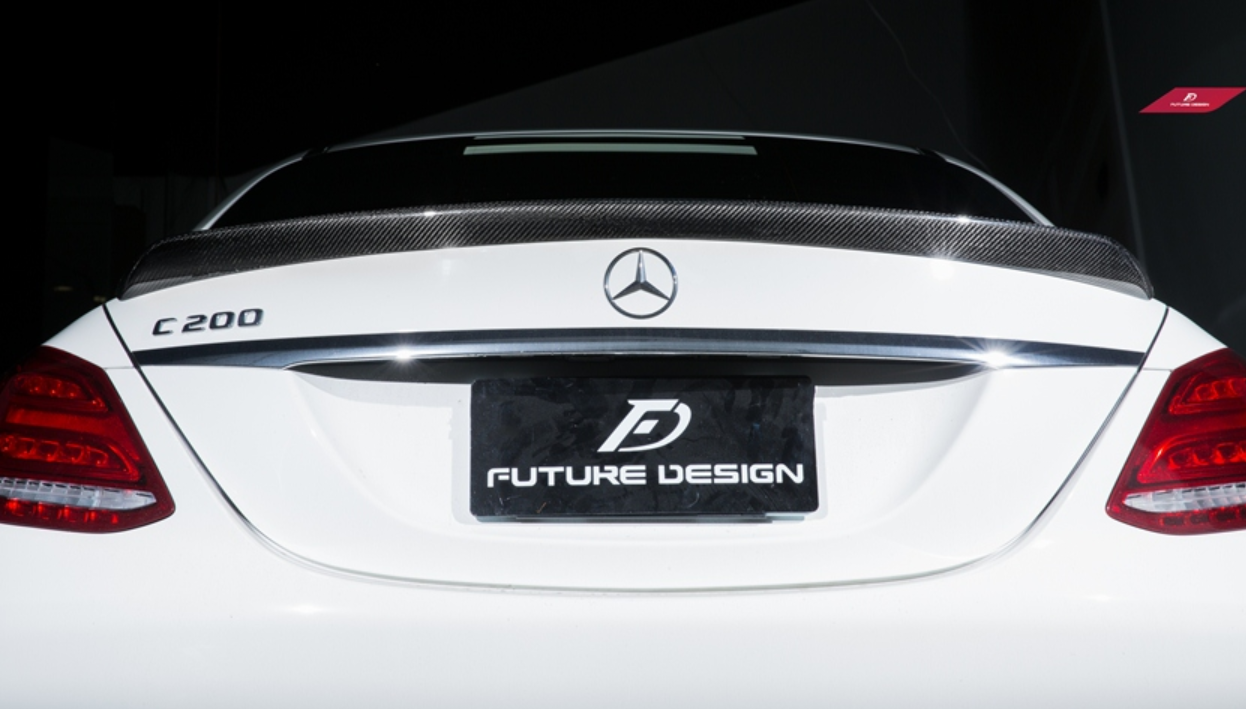 Future Design Carbon Fiber Rear Spoiler MO Style for Benz W205 2015-2020 C300 C43 C63 AMG Sedan 4 Door