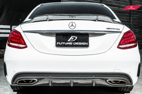 Future Design Carbon Carbon Fiber Rear Spoiler R Style for Mercedes Benz 2015-ON W205 C300 C43 C63 Sedan 4 Door - 0