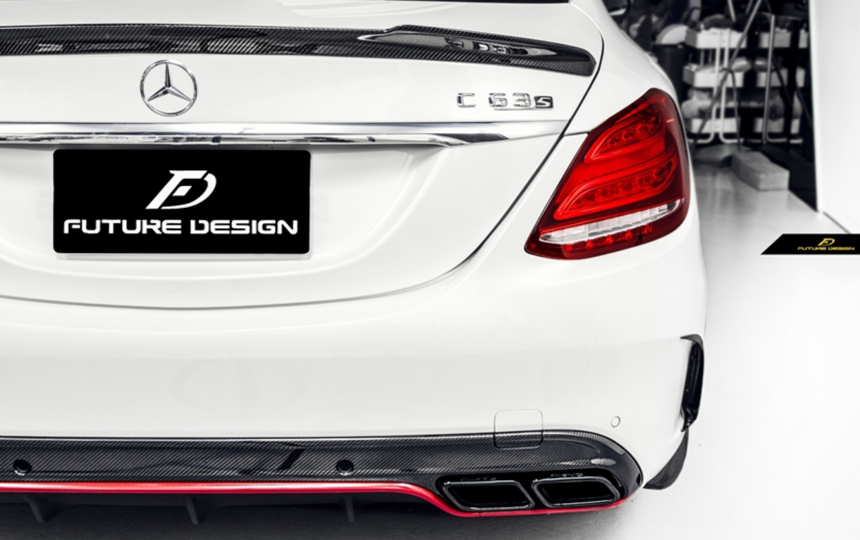 Future Design Carbon Rear Spoiler FD V1 for Mercedes Benz 2015-ON W205 C300 C43 C63 AMG Sedan 4 Door-6