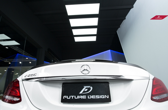 Future Design Carbon Carbon Fiber Rear Spoiler C63 Style for Mercedes Benz 2015-ON W205 C300 C43 C63 Sedan 4 Door