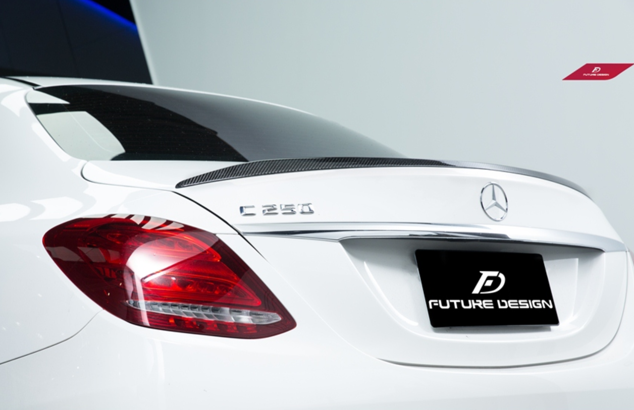 Future Design Carbon Carbon Fiber Rear Spoiler C63 Style for Mercedes Benz 2015-ON W205 C300 C43 C63 Sedan 4 Door