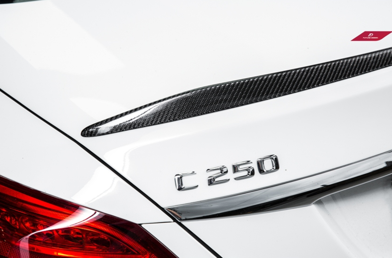 Future Design Carbon Carbon Fiber Rear Spoiler C63 Style for Mercedes Benz 2015-ON W205 C300 C43 C63 Sedan 4 Door-8