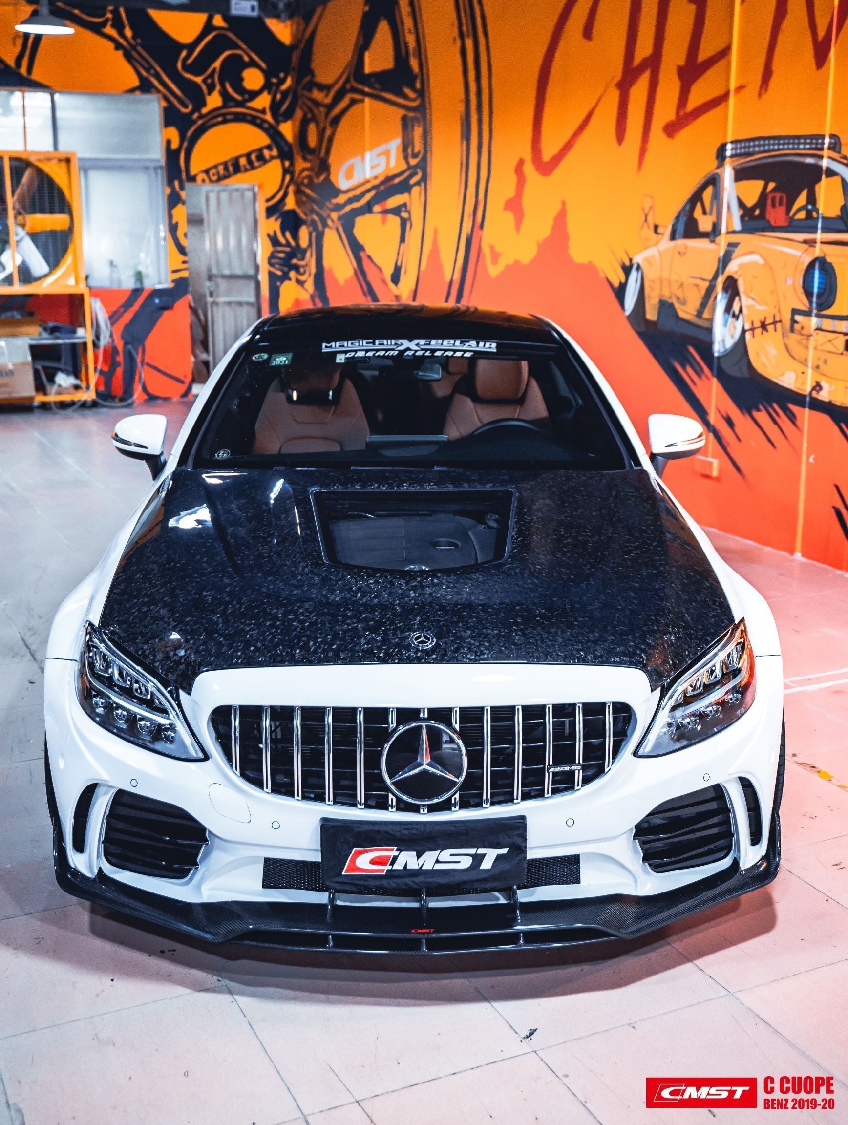 CMST Tuning Front Bumper for Mercedes-Benz C43 C300 2015-2021 Coupe Sedan PP Polyurethane-8