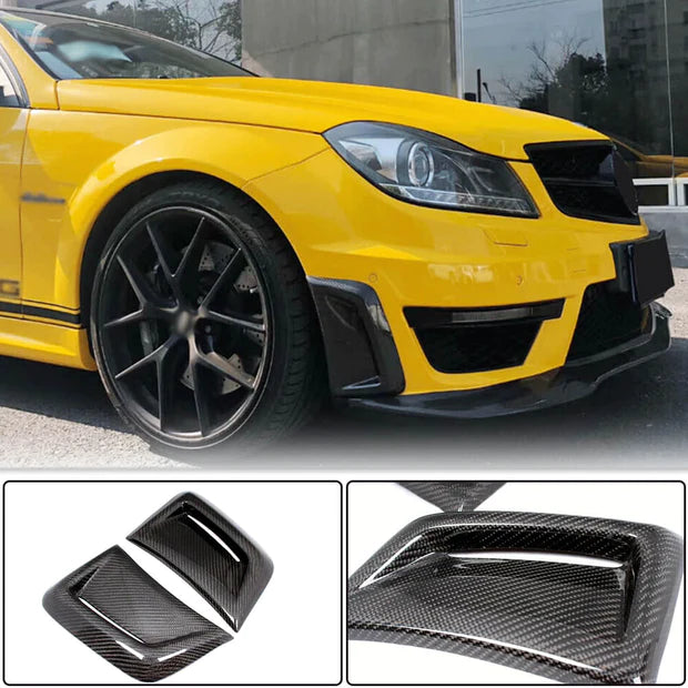 W204 Facelift C63 Carbon Fiber Front Bumper Side Fins