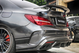 Paktechz C117 2014-2019 CLA-250 CLA-45 AMG Carbon Fiber Rear Diffuser (incl. F1 Light) - 0