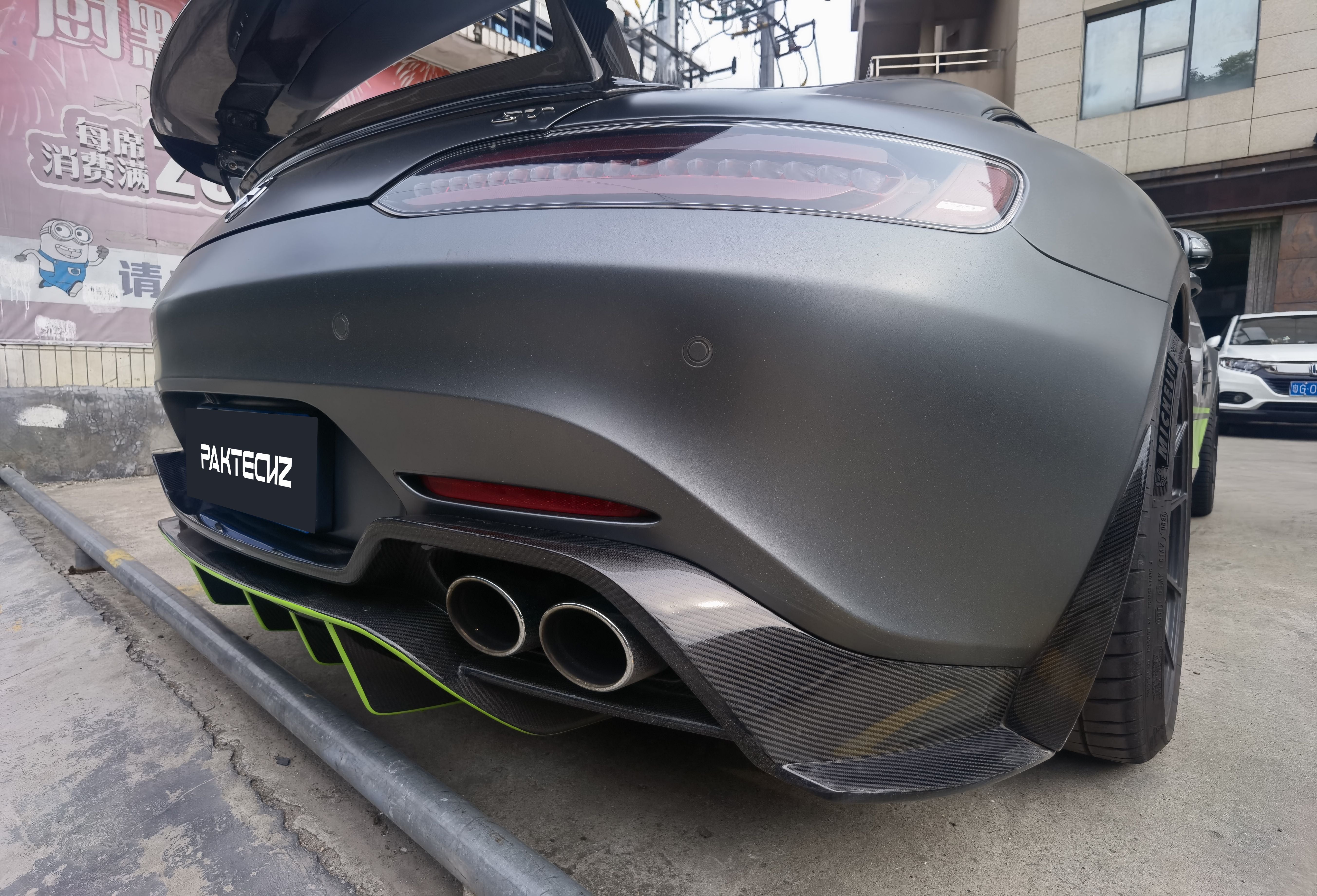 Paktechz Carbon Fiber Rear Diffuser Ver.1 for Mercedes benz AMG GT GTS C190 2015-2021-8