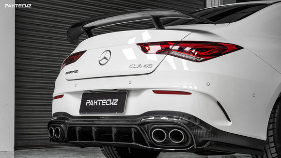 Paktechz Carbon Fiber Rear Spoiler Wing for CLA250 CLA35 CLA45 AMG 2014-ON CLA Class C117 C118