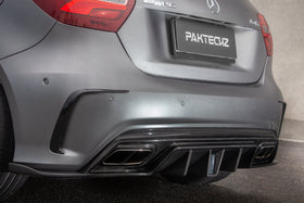 Paktechz Mercedes Benz A45 W176 Carbon Fiber Rear Lower Canards - 0