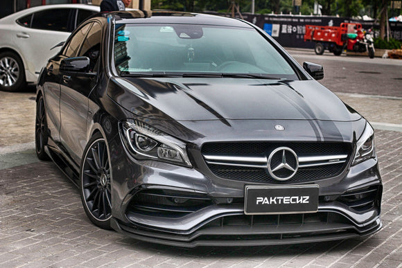 Paktechz C117 2017-2019 CLA-Class CLA-45 AMG Carbon Fiber Front Lip Splitter