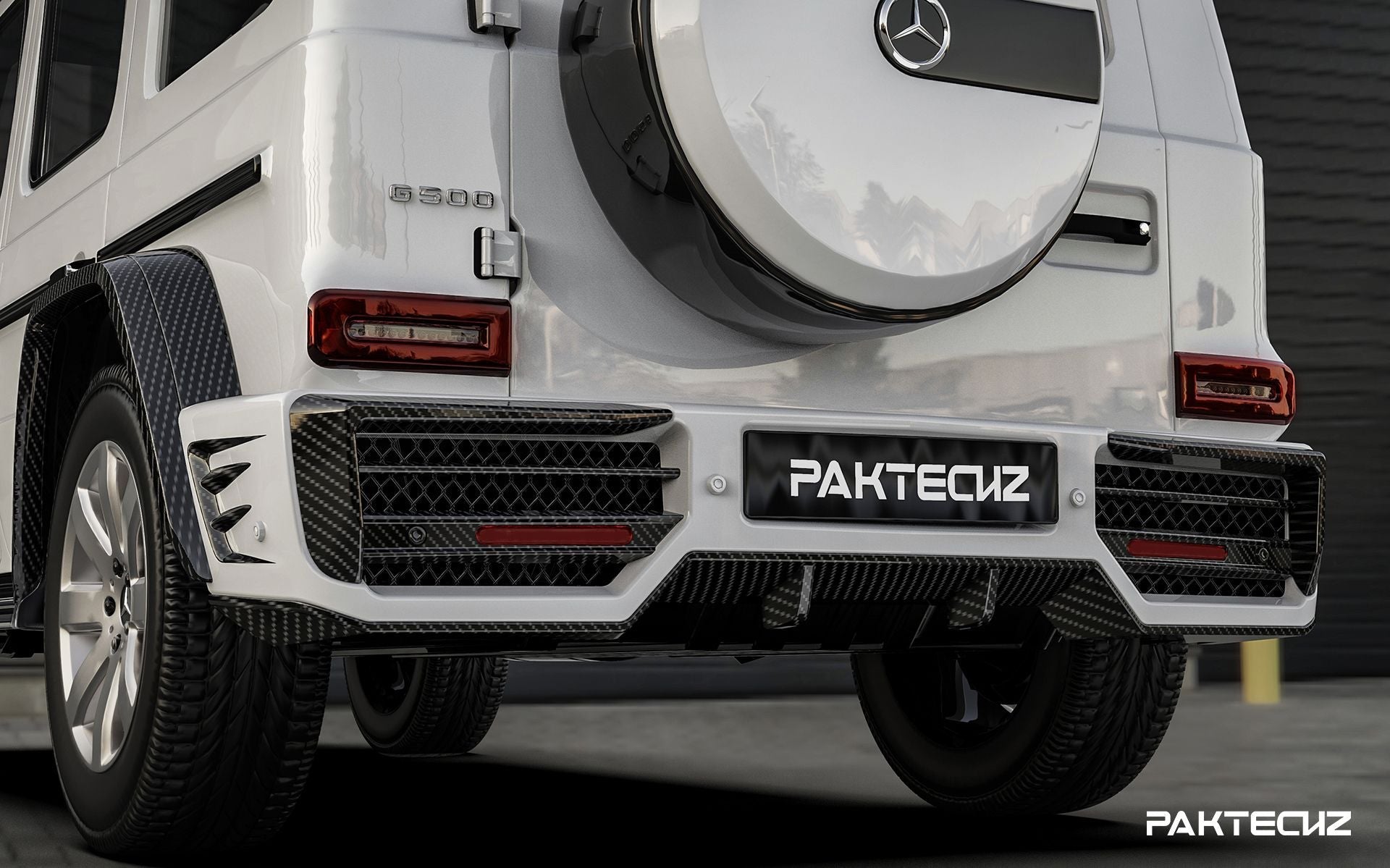 Paktechz Mercedes Benz G-Class Dry Carbon Fiber Rear Bumper-5
