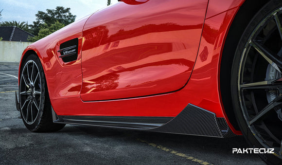 Paktechz Mercedes benz AMG GT GTS C190 Ver.1 Carbon Fiber Side Skirts 2015-2021