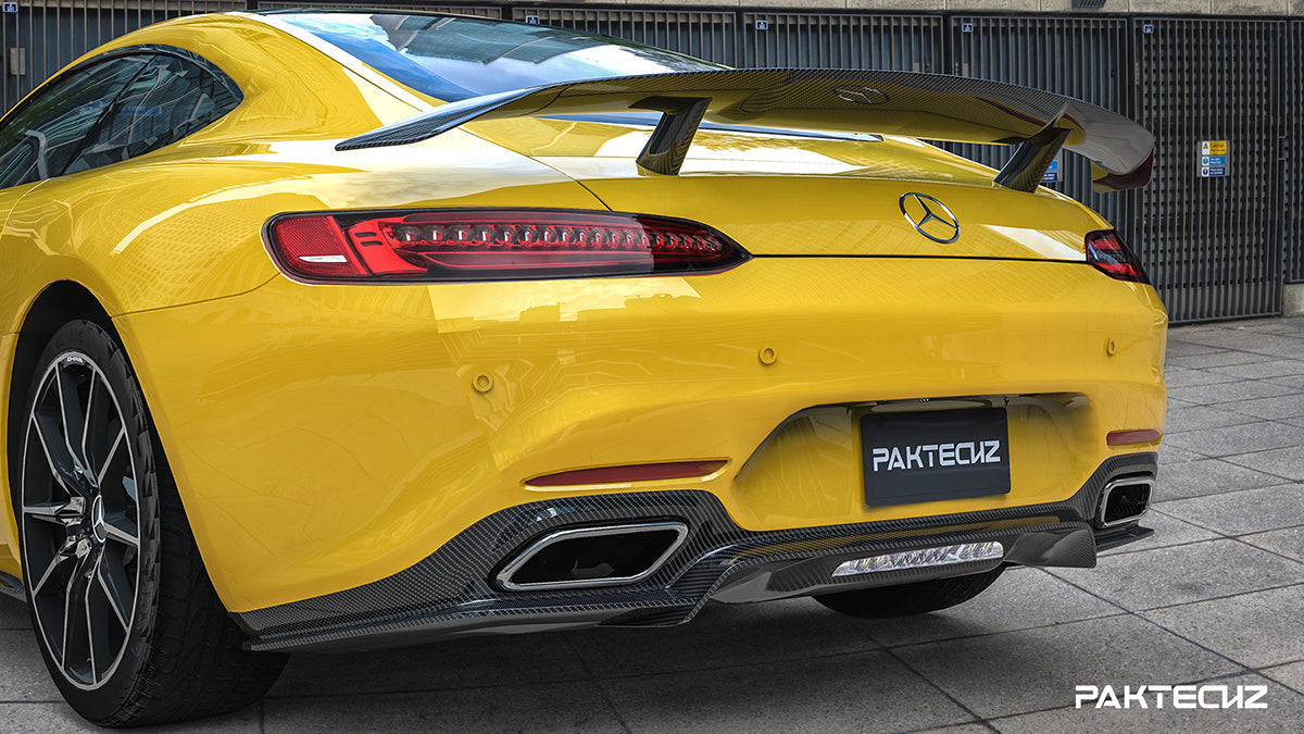 Paktechz Carbon Fiber Rear Spoiler Wing Ver.2 for Mercedes benz AMG GT GTS GTC C190 2015-2021-8
