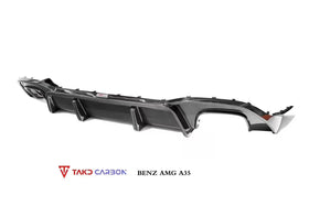 TAKD Carbon Fiber Rear Diffuser for Mercedes Benz A35 A220 Sedan W177 2019-ON - 0