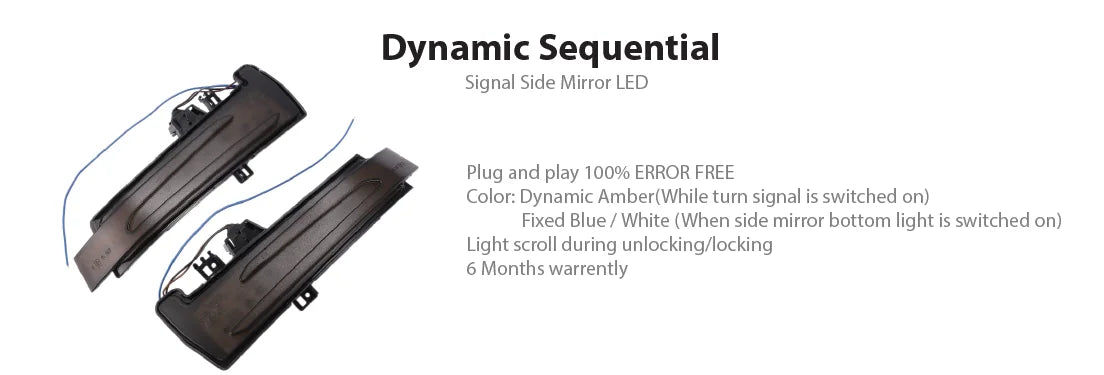 Dynamic Sequential Signal Side Mirror LED (Mercedes) A B C E S CLA GLA Class (W176 W246 W204)-3