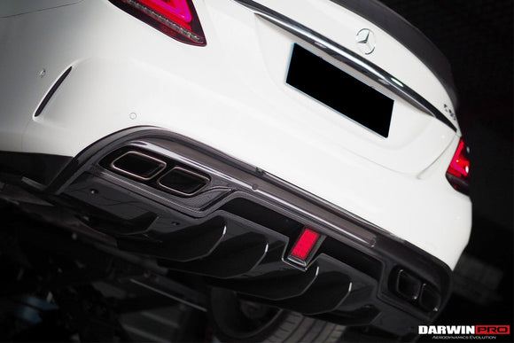 2015-2018 W205 C63/S AMG Sedan IMP Style Carbon Fiber Rear Diffuser w/ Caps