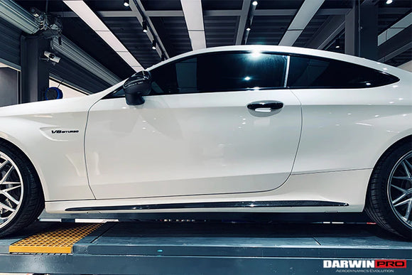 2015-2021 Mercedes Benz W205 C63/S AMG Coupe Carbon Fiber Side Skirts Extension